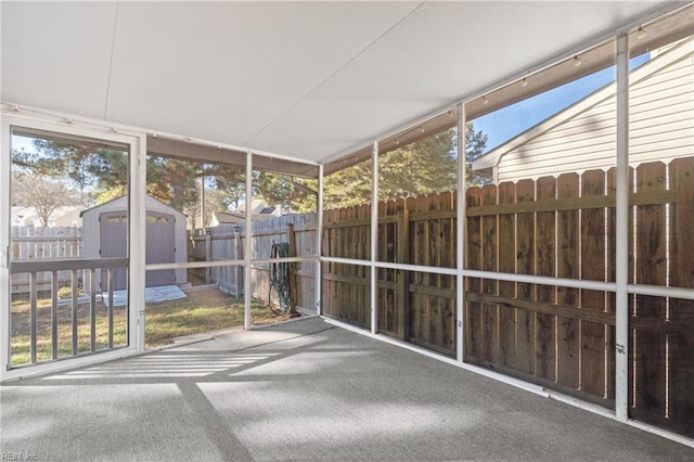 view of unfurnished sunroom