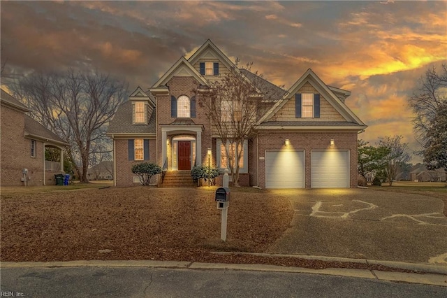 craftsman inspired home with a garage