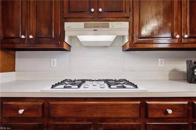 kitchen featuring white gas cooktop