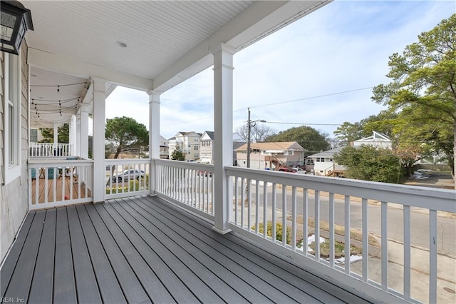 deck with a porch