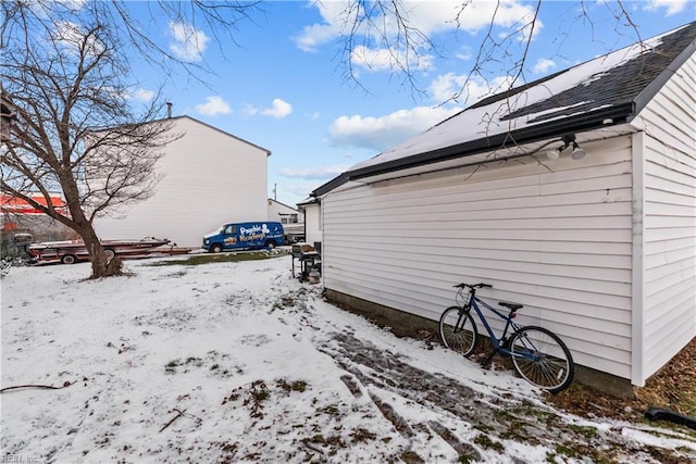 view of snowy exterior