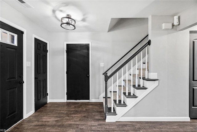 foyer featuring dark hardwood / wood-style flooring