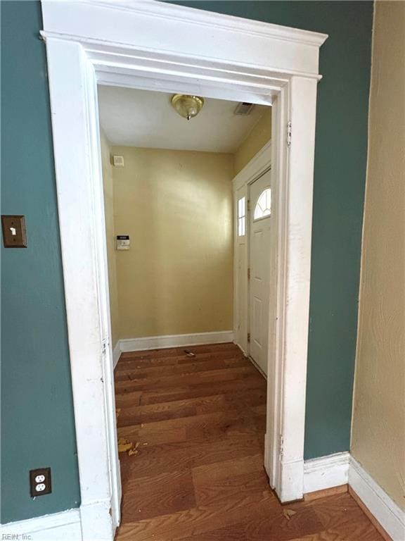 interior space featuring dark wood-type flooring