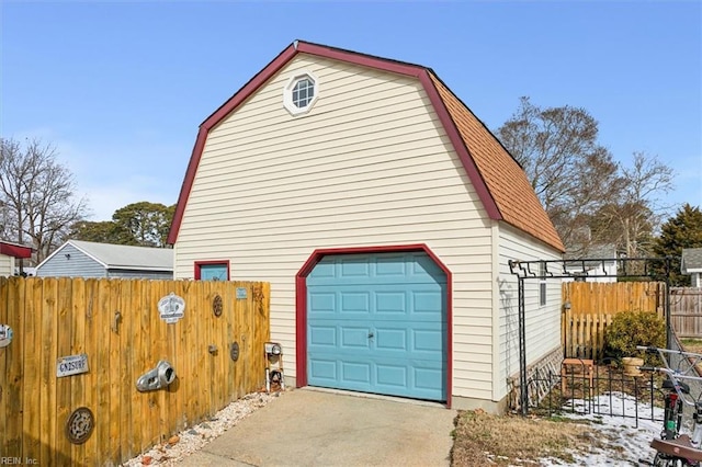 view of garage