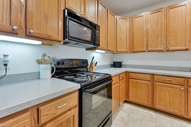 kitchen featuring black appliances