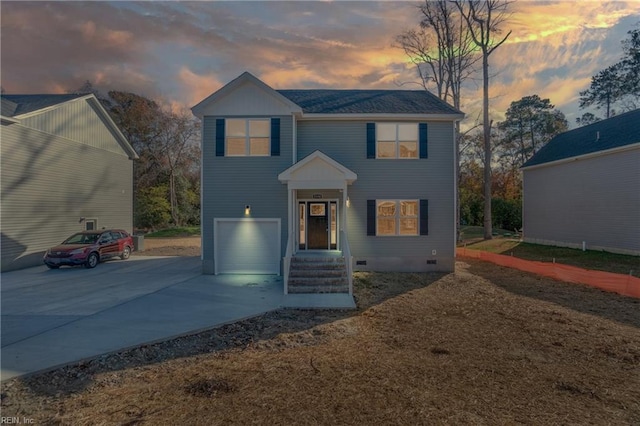 view of front of home featuring a garage