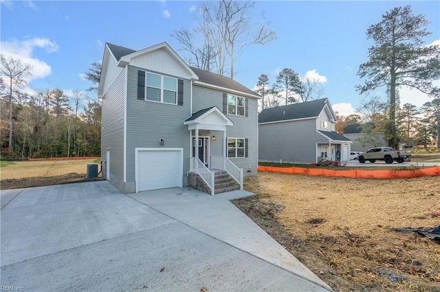 view of front of house with a garage