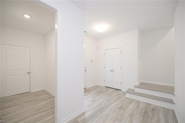 hall featuring light hardwood / wood-style floors