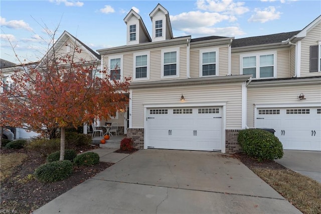 view of property with a garage