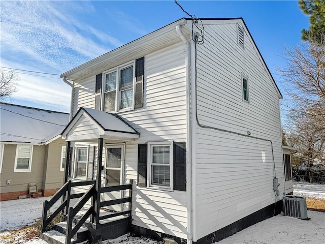 view of front of property featuring central AC