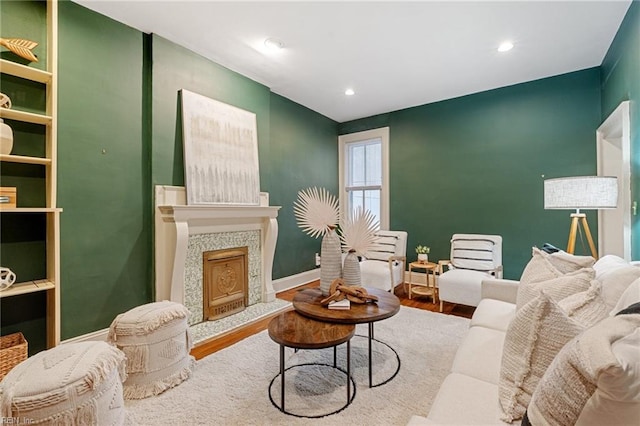 living room featuring hardwood / wood-style flooring