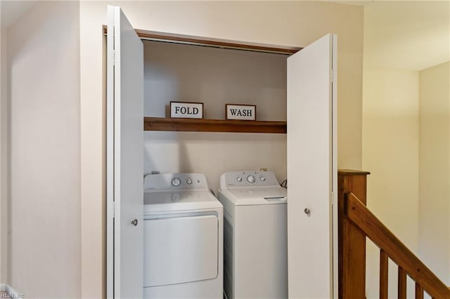 laundry area featuring washer and dryer