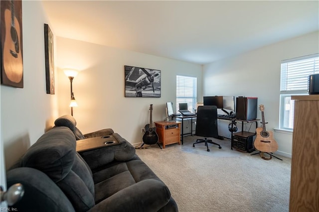 view of carpeted office