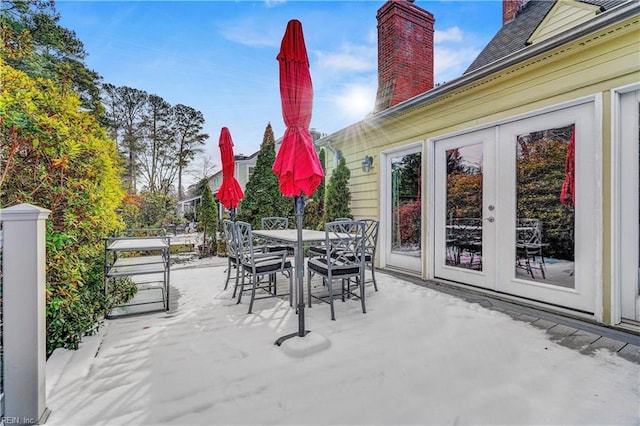 view of patio / terrace featuring french doors