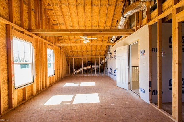 miscellaneous room with vaulted ceiling