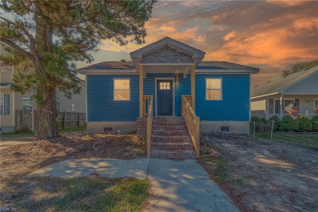 view of bungalow-style home