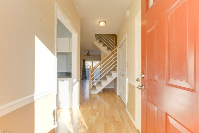 entrance foyer featuring light wood-type flooring