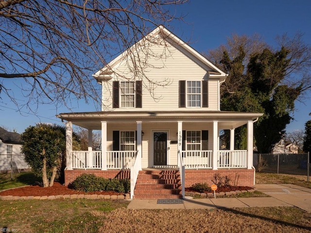 view of front of property featuring a porch