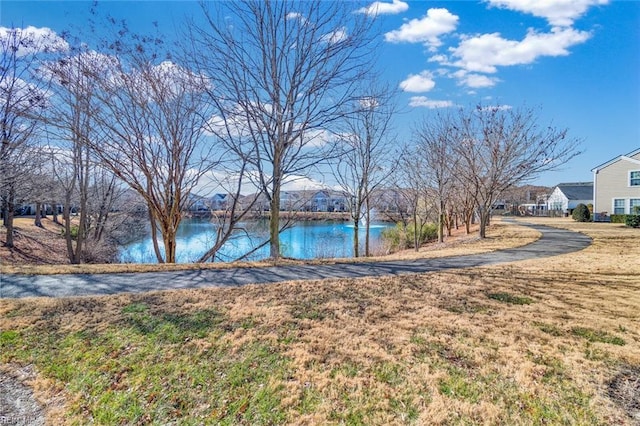 view of yard featuring a water view