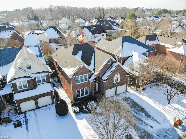 view of snowy aerial view