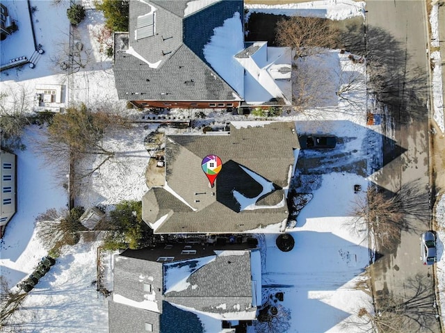 view of snowy aerial view