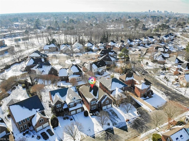 view of snowy aerial view