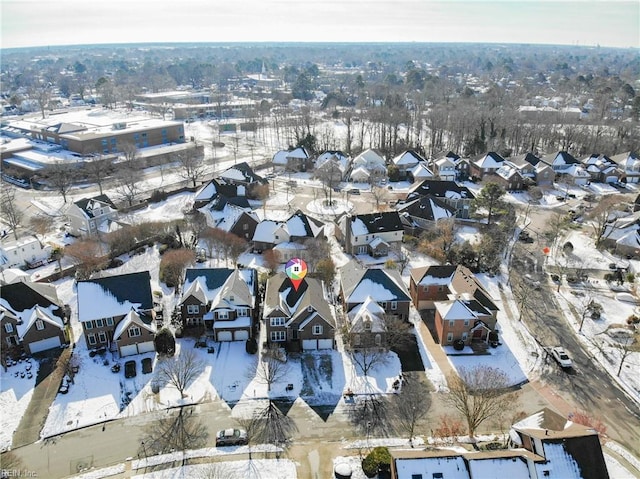 view of snowy aerial view