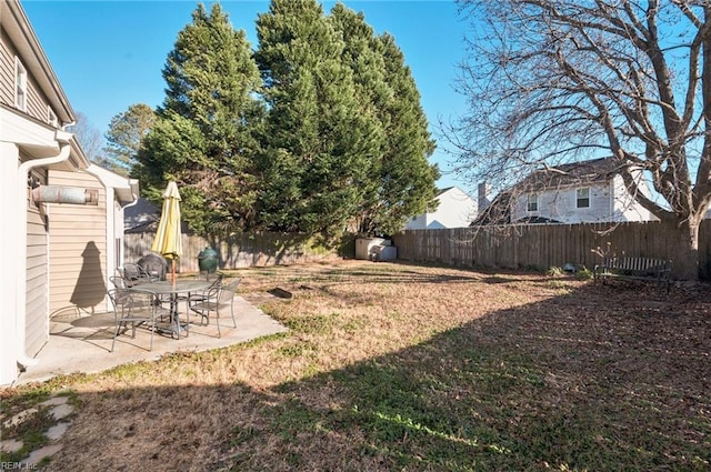 view of yard featuring a patio area