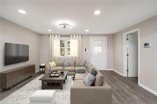 living room featuring hardwood / wood-style floors