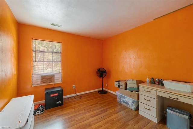 office area featuring light wood-type flooring