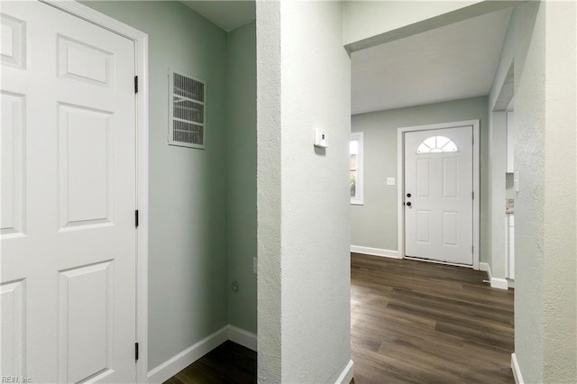 entrance foyer with dark hardwood / wood-style flooring