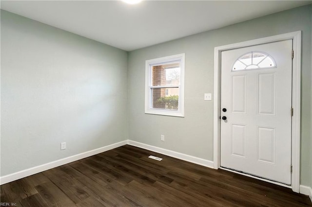 entrance foyer with dark hardwood / wood-style flooring