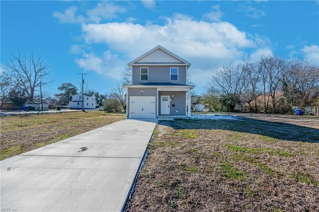 view of front of house with a garage