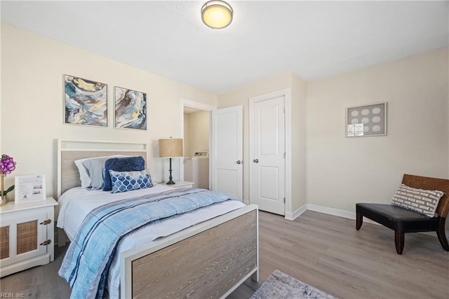 bedroom featuring hardwood / wood-style floors