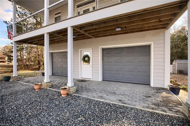 view of garage