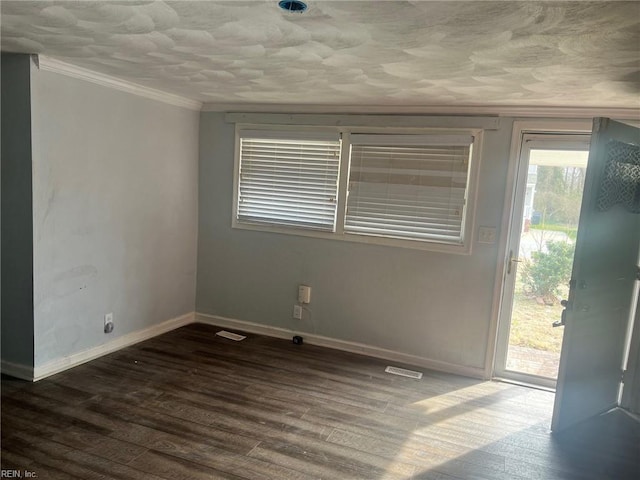 6336 Old Townpoint Rd, Suffolk, VA 23435 - empty room featuring dark hardwood / wood-style flooring and ornamental molding