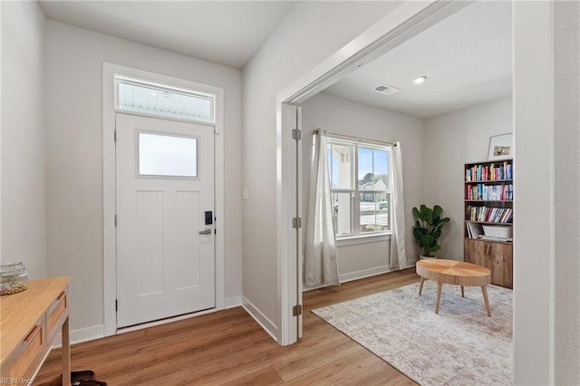 entryway featuring light wood-type flooring