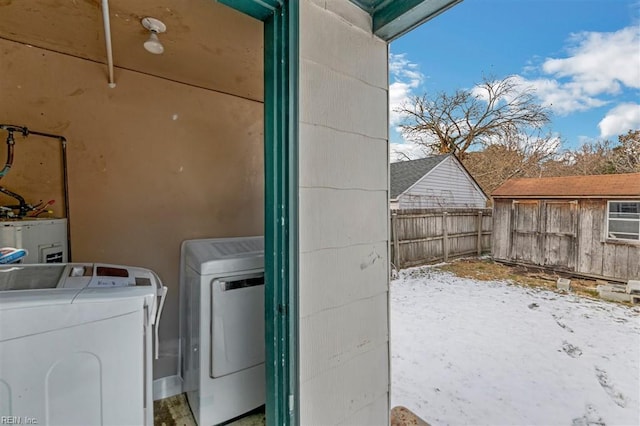 laundry room featuring washer and dryer