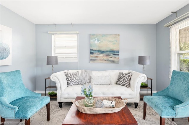 living room with plenty of natural light