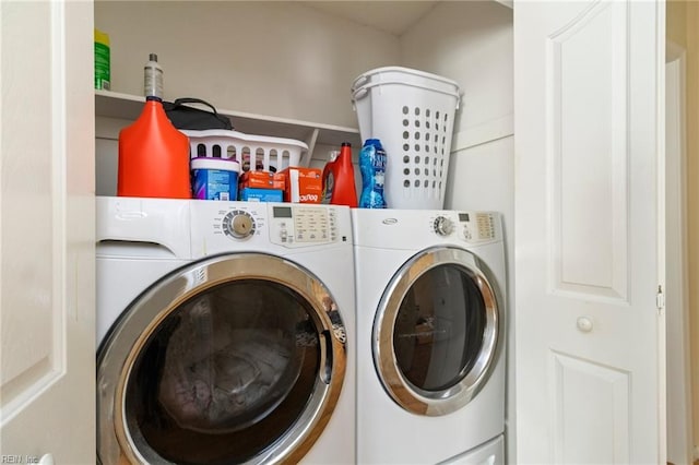 laundry area featuring washer and dryer