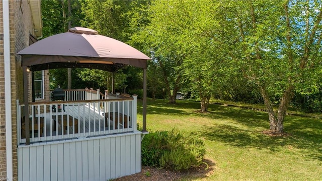 view of yard with a gazebo