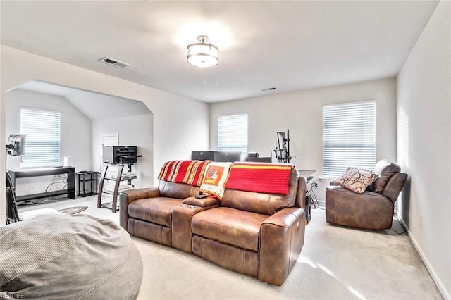 view of carpeted living room