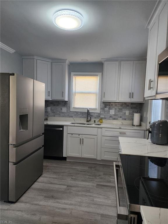 kitchen with white cabinetry, appliances with stainless steel finishes, and sink