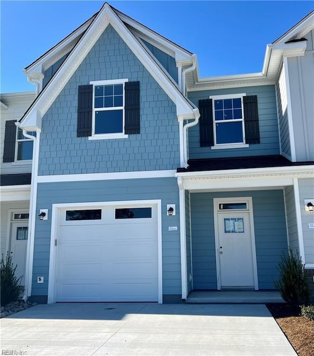 view of front of house with a garage