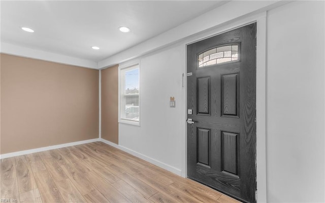 foyer entrance featuring light hardwood / wood-style flooring