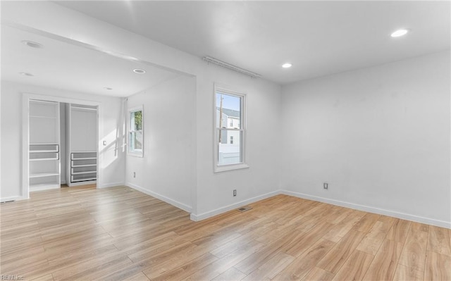 empty room featuring light hardwood / wood-style flooring