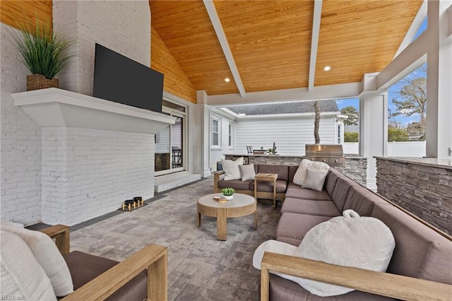 view of patio / terrace featuring grilling area and exterior kitchen