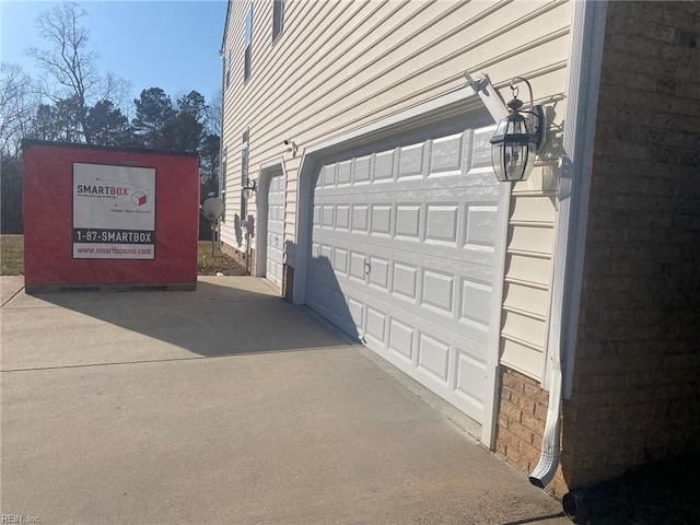 exterior space featuring a garage