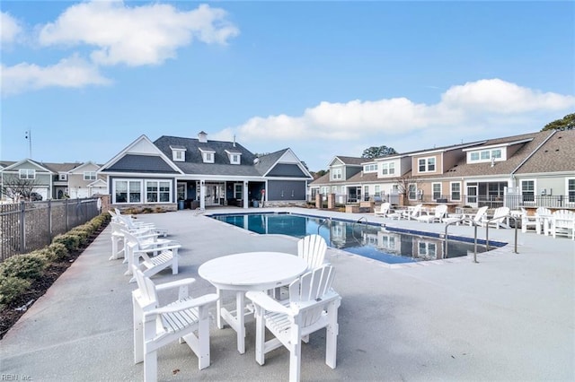 view of pool featuring a patio