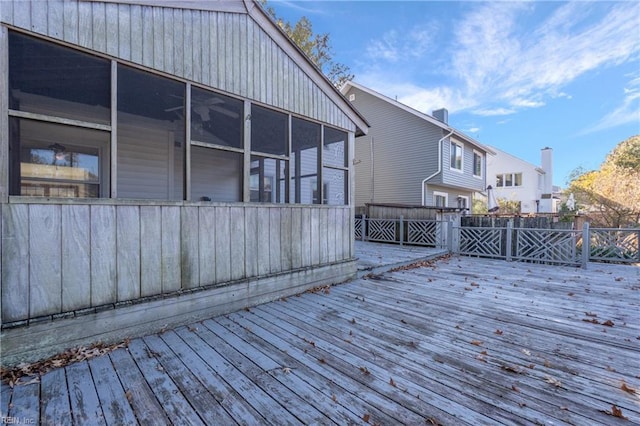 deck featuring a sunroom